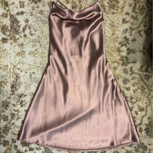 Chic Satin Mini Dress in Blush (Boutique)